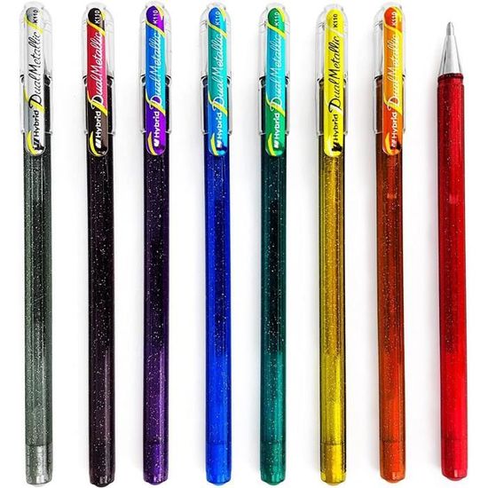 Lot De 6 Stylos Roller Pentel R50 Encre Verte - Pointe 0.8mm (Trait 0.4mm) - 77% Matériaux Recyclés - Écriture Fluide