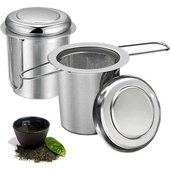 Lot De 2 Infuseurs à Thé En Acier Inoxydable 304 - Panier Maille Fine Avec Poignée Silicone - Pour Théières, Tasses, Mugs - Thé En Vrac Noir, Vert, Aromatisé Kit 2 Infuseurs Thé Qualité Supérieure