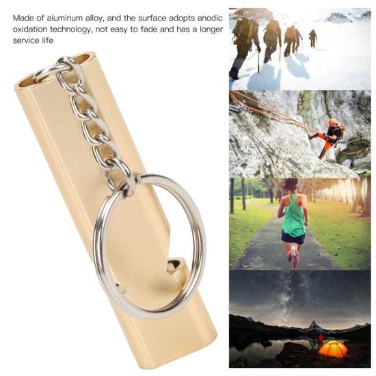 Sifflet De Survie Double Tube Alliage Titane - 120dB - EDC Extérieur Haute Fréquence
