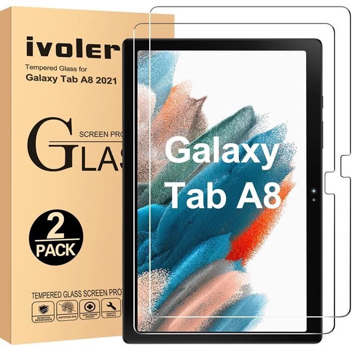 Pack de 2 Verre Trempé pour Samsung Galaxy Tab A8 10.5 Pouces 2021, Film de Protection d’écran - Anti Rayures - sans Bulles - Ultra