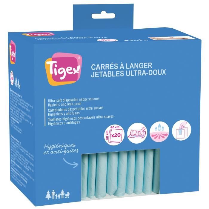 TIGEX 20 Matelas à Langer Jetables