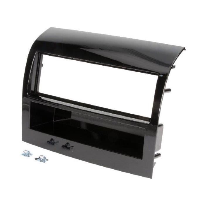 Facade autoradio 1DIN Fiat Ducato ap14 - Noir brillant - avec vide-poche - ADNAuto