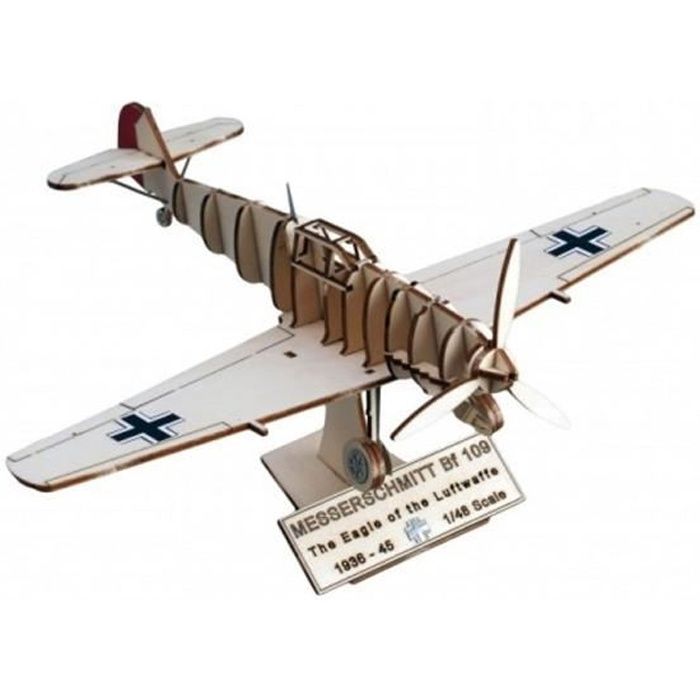 Maquette avion en bois Art & Wood : Messerschmitt BF 109 aille Unique Coloris Unique