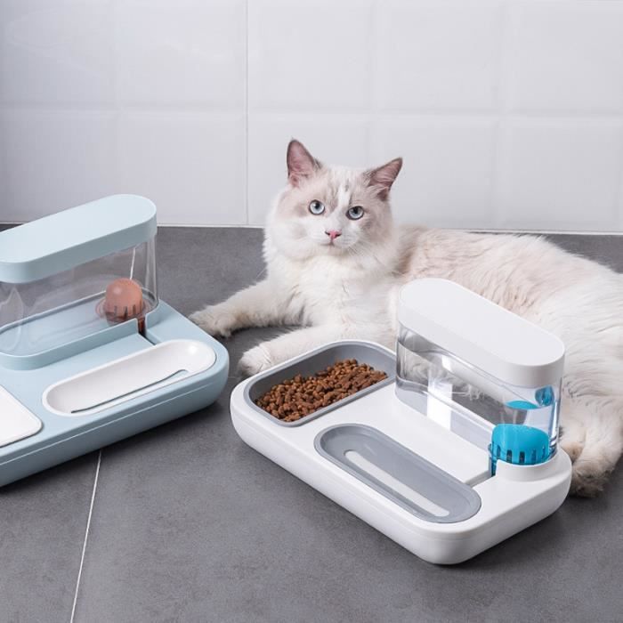 Distributeur croquettes/Eau Fontaine Automatique-Alimentation pour Chien/Chat Accesoires Gamelle Animaux Domestiques 1.5L