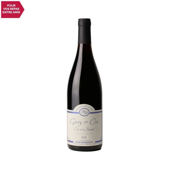 Givry 1er Cru Clos de la Baraude Rouge 2020 - 75cl - Domaine René Bourgeon - Vin AOC Rouge de Bourgogne - Cépage Pinot Noir