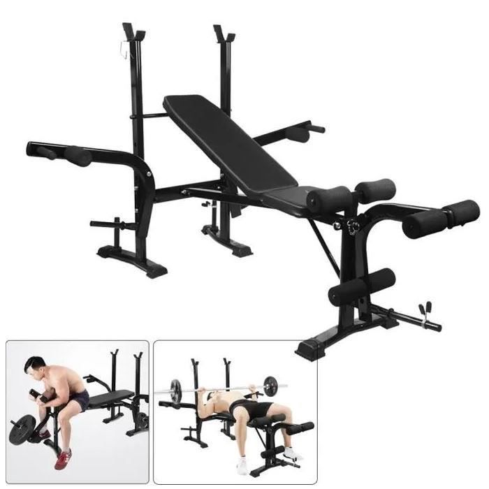 Banc de Musculation Multifonction Mixte Pliable Inclinable Réglable Fitness Entrainement Complet Haltérophilie