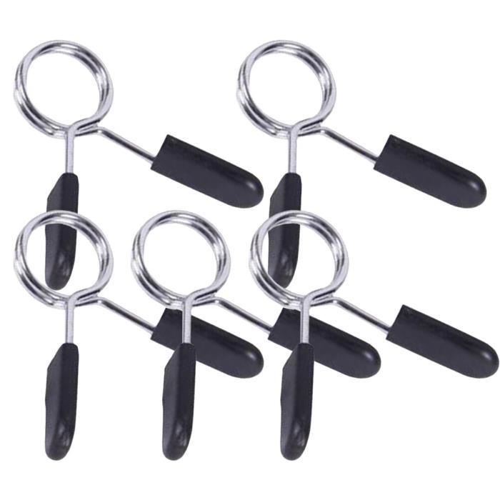 5 pièces 24mm haltères haltères pinces printemps haltères clips colliers Crossfit haltérophilie gymn - Modèle: Black - HSJSZHA09961