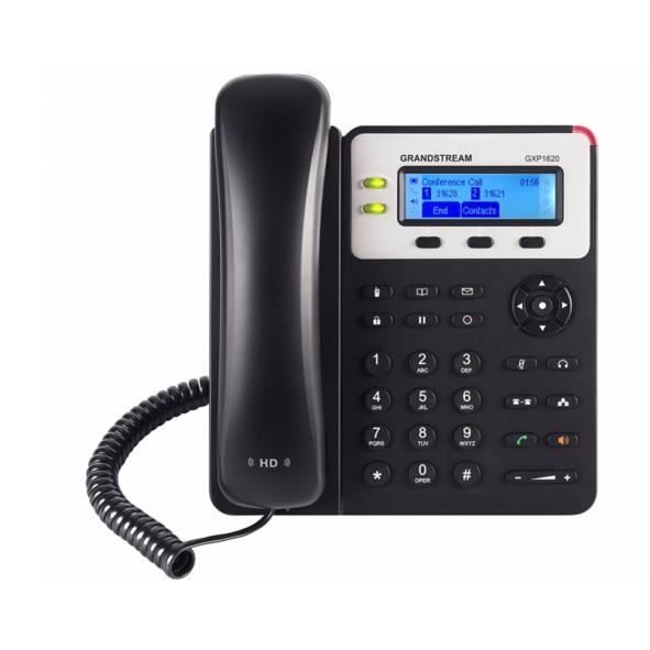 Grandstream Networks GXP1625, Téléphone DECT, Haut-parleur, 500 entrées, Noir
