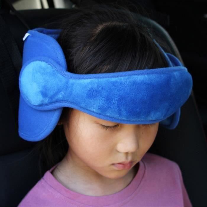 Support de Tête Enfants pour Voiture Ceinture Sécurité Sièges Auto Poussette Bleu @YC