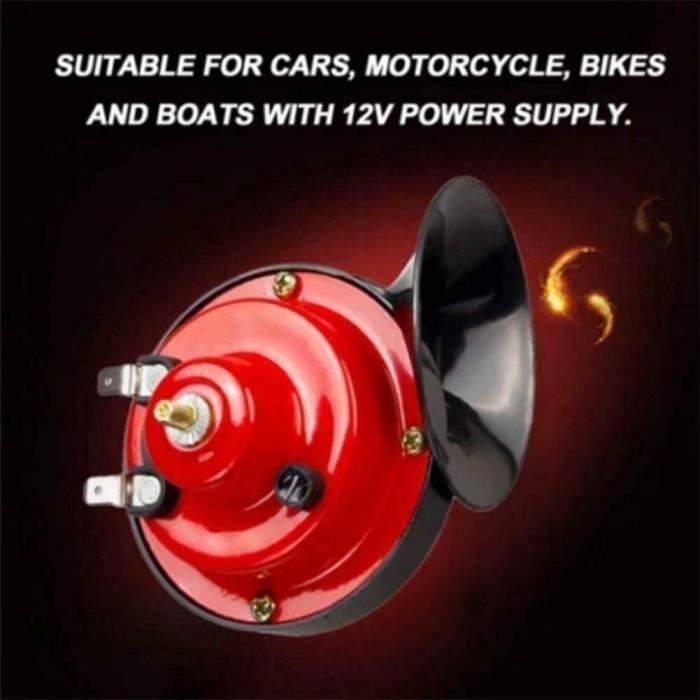 Klaxon de train 300 dB pour camions, chariots de golf universels 12 V Kit de klaxon électrique pour voitures, motos, vélos, bateaux
