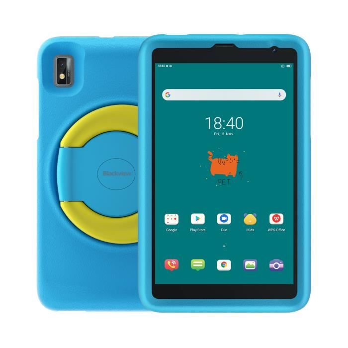 Tablette PC Blackview Tab 6 - 3Go+32Go 8'' HD 5580mAh Appel Téléphonique Enfants Android 11 5MP Caméra Arrière - Bleu