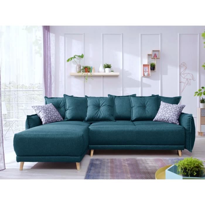Canapé d'angle Bleu Scandinave Confort