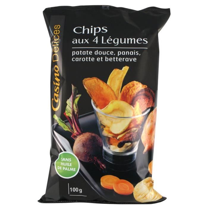 CASINO DELICES Chips aux 4 légumes - 100g