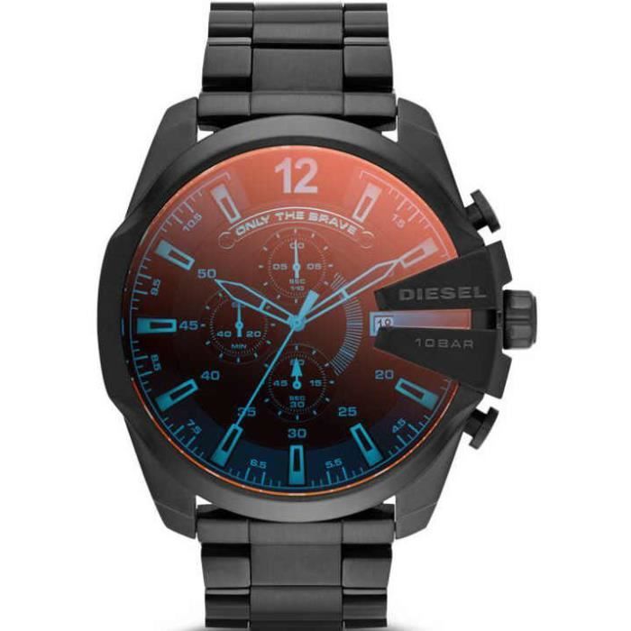 DIESEL Mega chef DZ4318 hommes noir plaqué inoxydable en acier japonais automatique Montre de mode G60R0