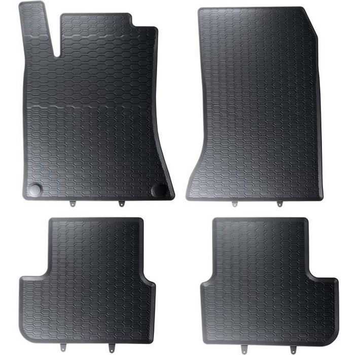 Tapis de sol caoutchouc sur mesure pour Mercedes Classe B W246 2011-16 Noir 2 pc