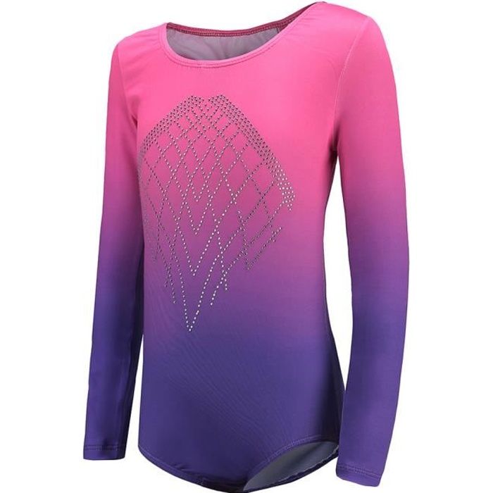 Body De Gymnastique Une Pièce De Sport 8 Rose + violet