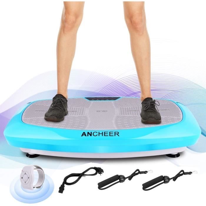 Plateforme Vibrante Oscillante Fitness double moteur pour Musculation et Perte de Poids Brûleur de Graisses à la Maison -Bleu