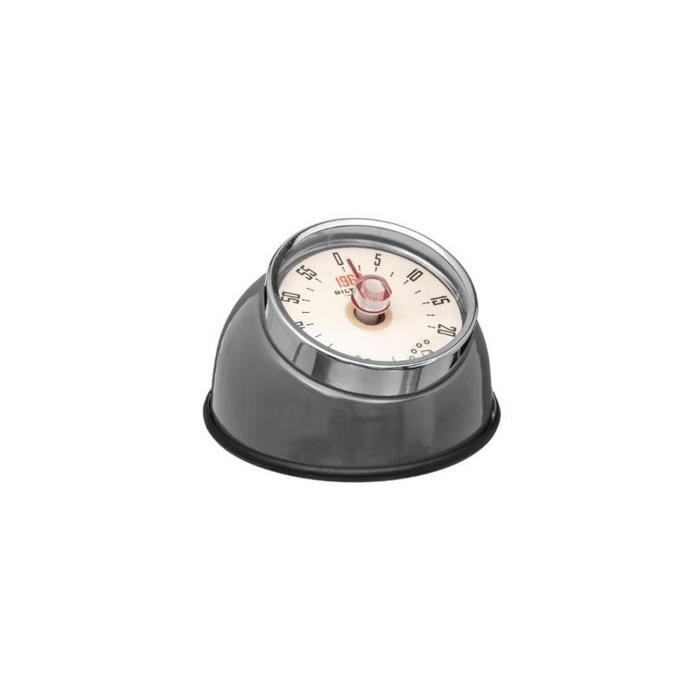 Minuteur RETRO COLORS magnétique acier inoxydable gris