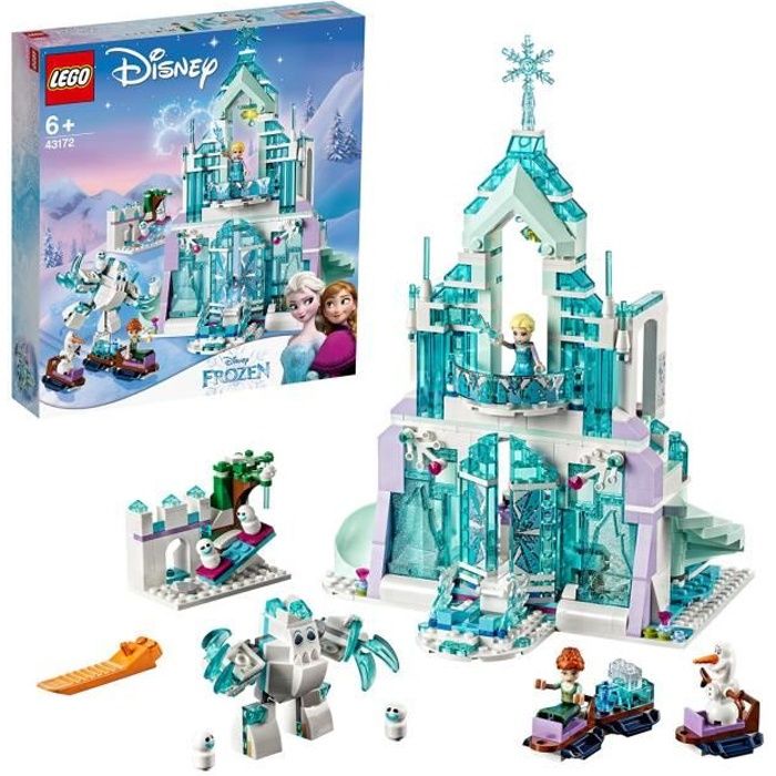 LEGO® Disney Princess 43172 Le palais des glaces magique d’Elsa, Château de la Reine des Neiges, Jouet avec Accessoires