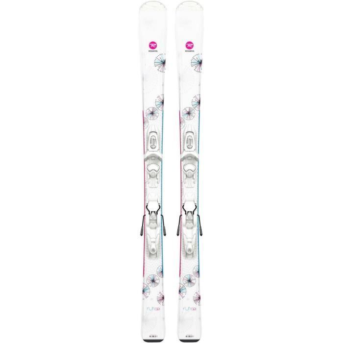 Pack Ski Rossignol Fun Girl Kx + Fixations Kid 4 Gw White Femme