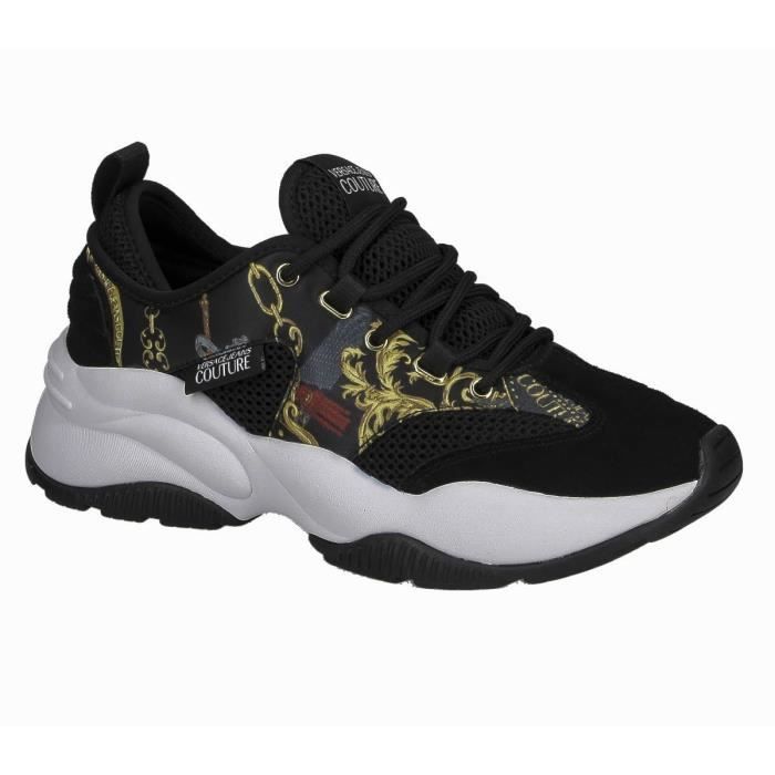 Basket Versace Jeans Couture Homme E0YZBSI8 Extreme Dis.SI8 noir avec imprimé baroque.