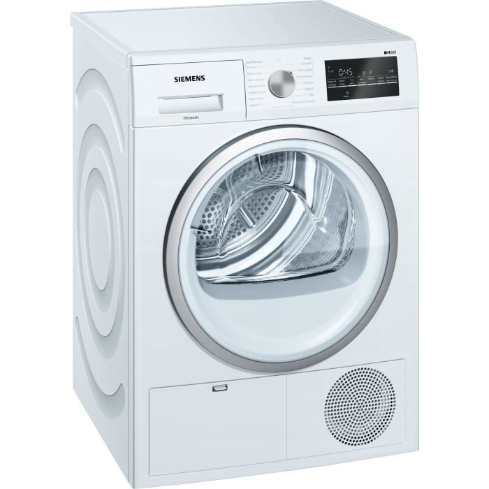 Sèche-linge à condensation SIEMENS WT45G408FF - 8 kg - Classe B - Blanc