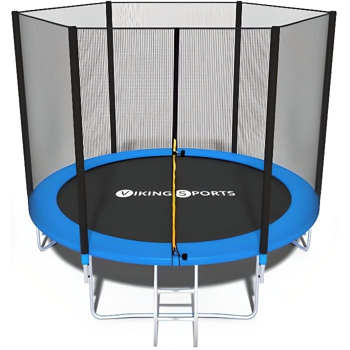 Trampoline - bleu - 244 cm avec filet de sécurité - jusqu'à 110 kg