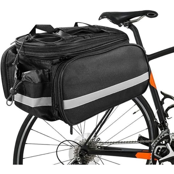 Qiwieod Sacoche De Porte-bagages Arrière Pour Vélo - 10L, Réfléchissante, étanche - Avec Bandoulière Amovible