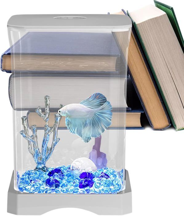 Meilleurs prix pour Aquarium Betta 4K HD Petit aquarium ornemental avec lumire LED idal pour maison ou bureau couleurs multiples Largeight