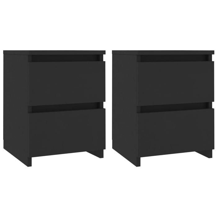 CLOUD Lot de 2 Tables de chevet - élégant Design - Noir 30x30x40 cm Bois dingénierie CHYNEW5952645