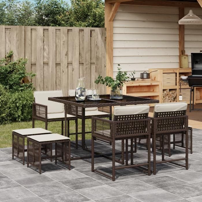 VidaXL Ensemble Poly Rotin