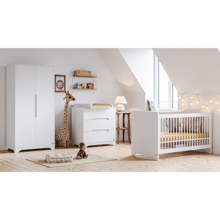 Chambre complète 2 portes Vox - Ova - 124 5 x 65 x 86cm - Blanc