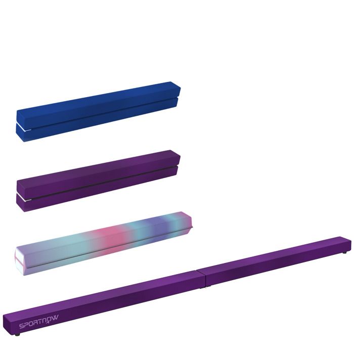 Poutre D'Équilibre Pliable 245 Cm - 5 Hauteurs Réglables, Pour Enfants, Gymnastique à Domicile, Violet - 8