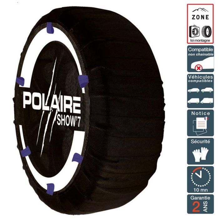 Chaussette neige hiver ultra résistante montage facile pour pneu 215/65R17 POLAIRE 0S84-S7IA-30