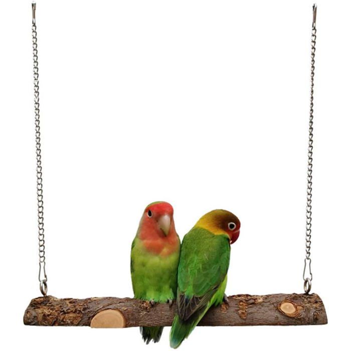 Balançoire en Bois pour Oiseau Balançoire Perroquet Jouets pour Oiseaux en Bois Pomme Naturel Balançoires à Oiseaux pour