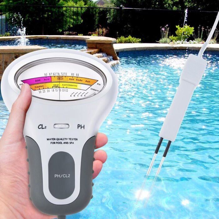 Testeur de qualité deau piscine pH et teneur en Chlore électronique câble 13 cm