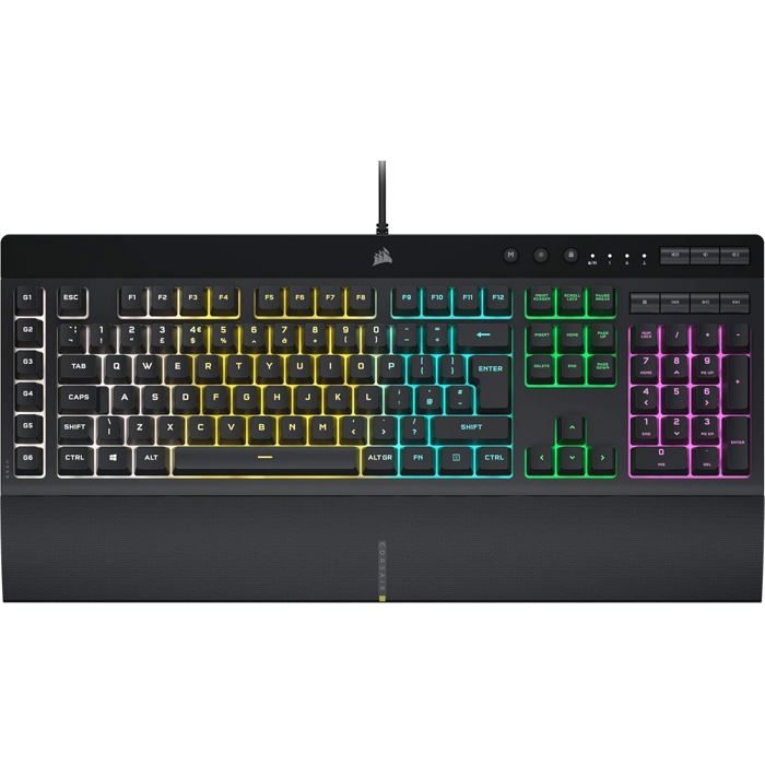 Clavier de Jeu Corsair K55 RGB Pro Filaire Résistant à la Poussière 6 Touches Macro