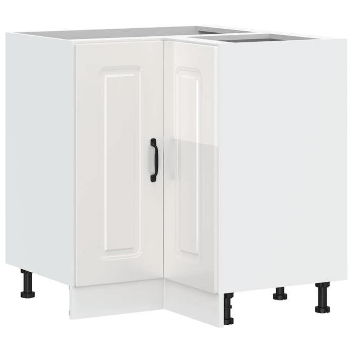 Armoire dangle de cuisine - GKO - Blanc brillant - 755x755x815 cm - Capacité 60 kg - Pieds réglables