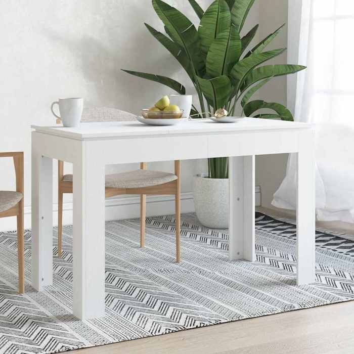 SALE 2026 Table de cuisine style minimaliste Blanc - Table de salle à manger Blanc 120x60x76cm - bois dingénierie PRO414327207