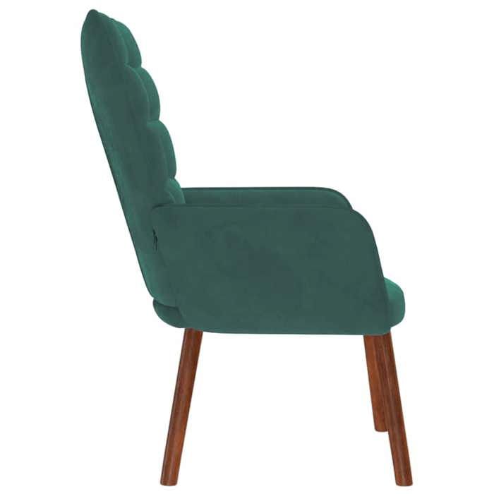 TOP 2026 Chaise de relaxation - Fauteuil 1 place - Vert foncé Velours - 61.5x69x95.5 cm FF4510