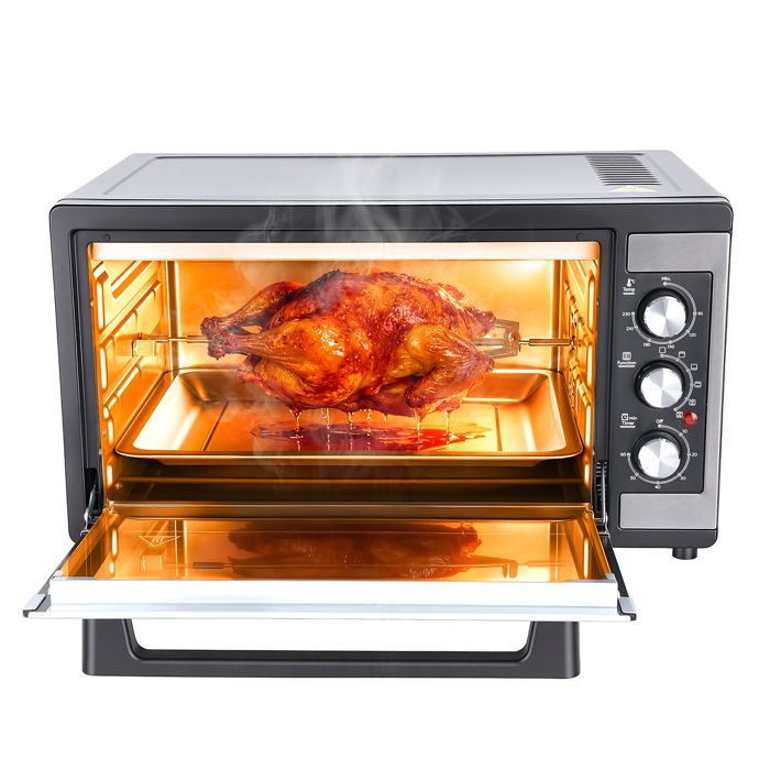 FLASIDU Mini-four à convection avec thermostat four électrique pour rôti et pâtisseries compact et puissant 46L 1500W 110V