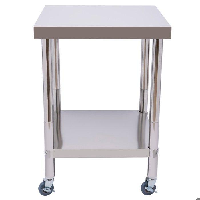 Table en acier inoxydable 60x60 cm avec roulettes table de travail table de démontage Pour cuisine hôtel boulangerie