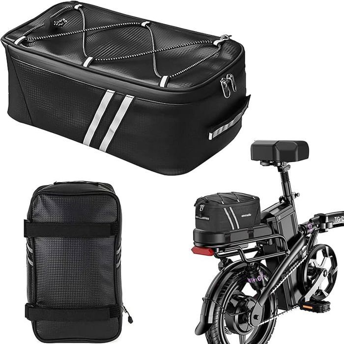 Sacoche Double Porte- Vélo Arrière - Sac de Coffre et Rangement pour Voyage (8L) 8l