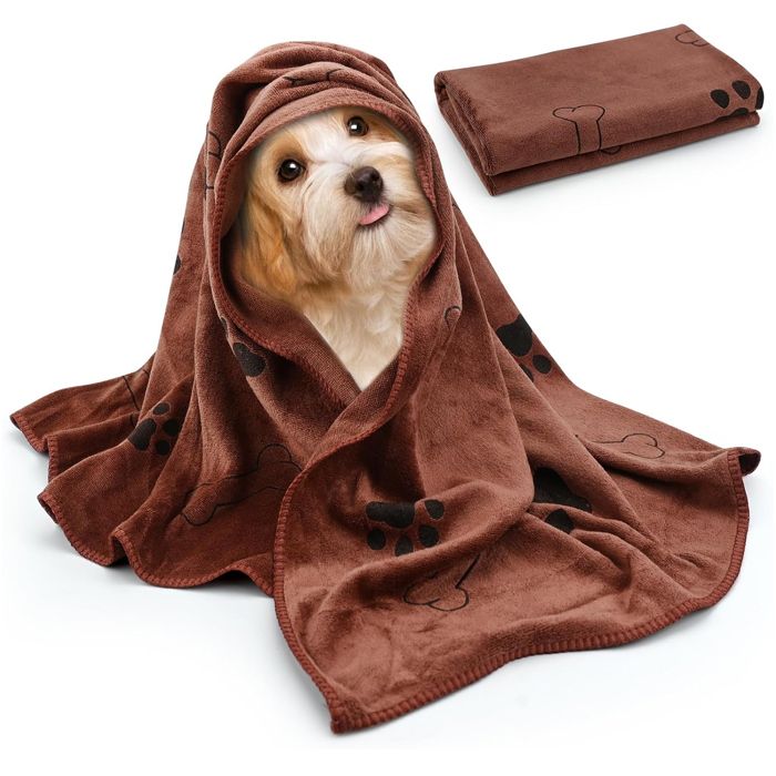 Serviette chien 60x100cm serviette de bain pour animaux la microfibre - Aueq - est extrêmement absorbante peignoir pour chien lava
