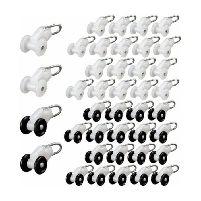 Roulettes coulissantes pour tringle à rideaux (40 pièces) - Rail de suspension pour pergola