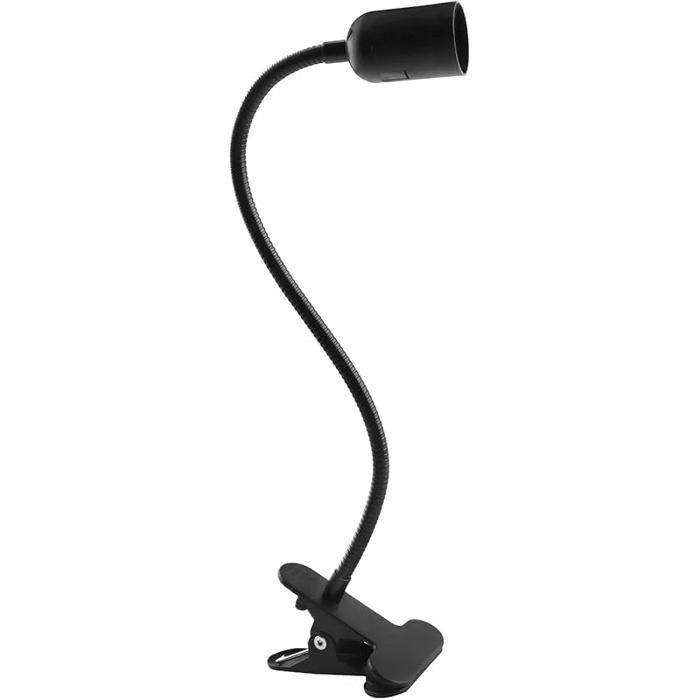 Douille E27 avec Pince Câble avec Interrupteur ONOFF et Prise Européenne Douille E27 avec Clip col de Cygne 360° Ajustable