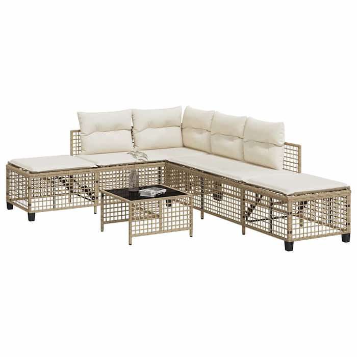Beige Salon de jardin dangle avec coussins 3pcs beige résine tressée - Siège de balcon LV64470