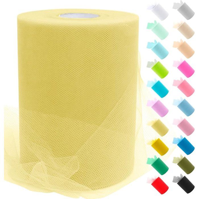 Tulle Jaune Cir 15cm x 91 4m Rouleau de Tulle en Polyester Maille Tissu pour Tutu Jupe Deco 0.15 m x 91.4 m Jaune Cir