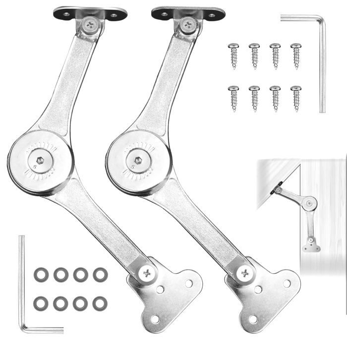 2 pcs Charnière de Support de Couvercle Réglable Pour Armoires Dessus de Placard Portes de Meubles