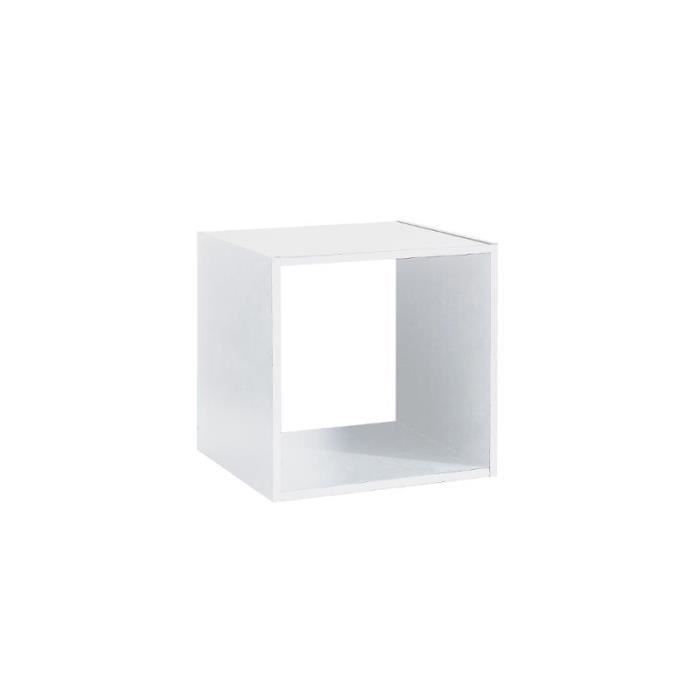 etagère 1 case - ac-déco - bois - blanc - 34.4x32x34.4cm